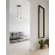 Clear Glass & Gold Metal Black PVC Wire LED E27 3x12 Watt 230 Volt IP20 Bulb Excluded D: 42.5 H1: 59 H2: 170 cm Adjustable heigh