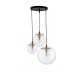 Clear Glass & Gold Metal Black PVC Wire LED E27 3x12 Watt 230 Volt IP20 Bulb Excluded D: 42.5 H1: 59 H2: 170 cm Adjustable heigh