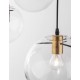 Clear Glass & Gold Metal Black PVC Wire LED E27 3x12 Watt 230 Volt IP20 Bulb Excluded D: 42.5 H1: 59 H2: 170 cm Adjustable heigh