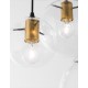 Clear Glass & Gold Metal Black PVC Wire LED E27 3x12 Watt 230 Volt IP20 Bulb Excluded D: 42.5 H1: 59 H2: 170 cm Adjustable heigh