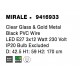 Clear Glass & Gold Metal Black PVC Wire LED E27 3x12 Watt 230 Volt IP20 Bulb Excluded D: 42.5 H1: 59 H2: 170 cm Adjustable heigh