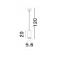 Sandy White Aluminium LED GU10 1x10 Watt IP20 220-240 Volt Bulb Excluded D: 5.6 H1: 20 H2: 120 cm 