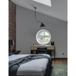 Black & Brass Metal LED E27 1x12 Watt 230 Volt IP20 Bulb Excluded D: 22 H: 95 cm Adjustable Fixed height 