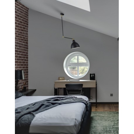 Black & Brass Metal LED E27 1x12 Watt 230 Volt IP20 Bulb Excluded D: 22 H: 95 cm Adjustable Fixed height 