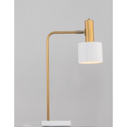 Gold Metal White Metal Shade White Base LED E27 1x12 Watt 230 Volt IP20 Bulb Excluded Cable Length: 180 cm D: 12.5 H: 60 cm 