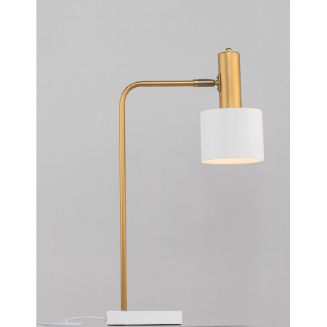 Gold Metal White Metal Shade White Base LED E27 1x12 Watt 230 Volt IP20 Bulb Excluded Cable Length: 180 cm D: 12.5 H: 60 cm 