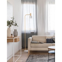Gold Metal White Metal Shade White Base LED E27 1x12 Watt 230 Volt IP20 Bulb Excluded Cable Length: 170 cm D: 12.5 H: 165 cm 