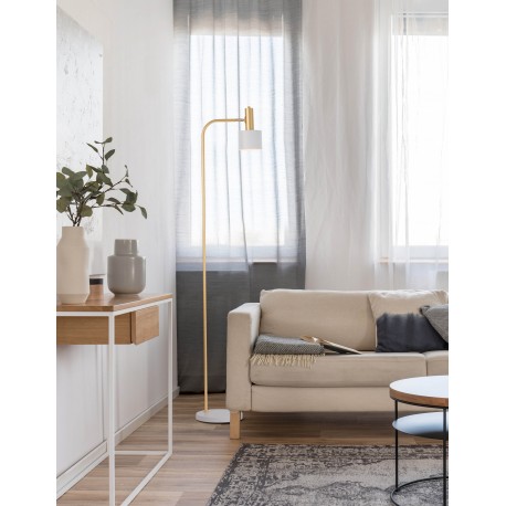 Gold Metal White Metal Shade White Base LED E27 1x12 Watt 230 Volt IP20 Bulb Excluded Cable Length: 170 cm D: 12.5 H: 165 cm 