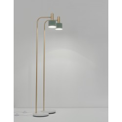 Gold Metal Mint Metal Shade White Base LED E27 1x12 Watt 230 Volt IP20 Bulb Excluded Cable Length: 170 cm D: 12.5 H: 165 cm 
