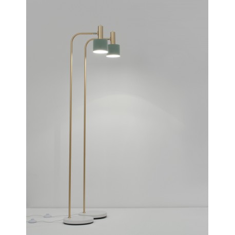 Gold Metal Mint Metal Shade White Base LED E27 1x12 Watt 230 Volt IP20 Bulb Excluded Cable Length: 170 cm D: 12.5 H: 165 cm 
