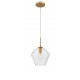 Gold Metal & Clear Glass LED E27 1x12 Watt 230 Volt IP20 Bulb Excluded D: 23 H1: 35 H2: 122 cm Adjustable height 