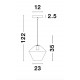 Gold Metal & Clear Glass LED E27 1x12 Watt 230 Volt IP20 Bulb Excluded D: 23 H1: 35 H2: 122 cm Adjustable height 