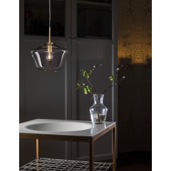 Antique Brass Metal Clear Glass LED E27 1x12 Watt 230 Volt IP20 Bulb Excluded L: 13 W: 17.5 H: 35 cm Adjustable height 