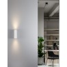 Sandy White Aluminium LED GU10 2x10 IP20 220-240 Volt Bulb Excluded D: 5.6 W: 8 H: 18 cm