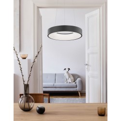 Triac Dimmable Sandy Black Aluminium & Acrylic LED 30 Watt 230 Volt 1845Lm 3000K IP20 D: 38 H: 120 cm Adjustable Height 