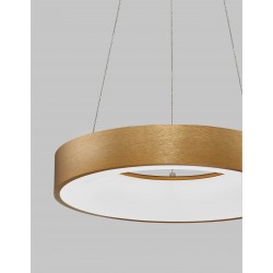 Triac Dimmable Brushed Gold Aluminium & Acrylic LED 30 Watt 230 Volt 1845Lm 3000K IP20 D: 38 H: 120 cm Adjustable Height 