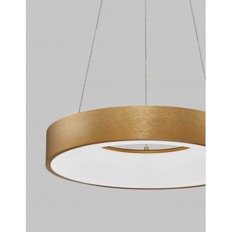 Triac Dimmable Brushed Gold Aluminium & Acrylic LED 30 Watt 230 Volt 1845Lm 3000K IP20 D: 38 H: 120 cm Adjustable Height 