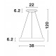 Triac Dimmable Brushed Coffee Aluminium & Acrylic LED 30 Watt 230 Volt 1845Lm 3000K IP20 D: 38 H: 120 cm Adjustable Height 