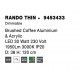 Triac Dimmable Brushed Coffee Aluminium & Acrylic LED 30 Watt 230 Volt 1845Lm 3000K IP20 D: 38 H: 120 cm Adjustable Height 