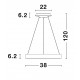 Triac Dimmable Brushed Silver Aluminium & Acrylic LED 30 Watt 230 Volt 1845Lm 3000K IP20 D: 38 H: 120 cm Adjustable Height 