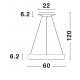 4000K Triac Dimmable Sandy Black Aluminium & Acrylic LED 50 Watt 230 Volt 2864Lm 3000K IP20 D: 60 H: 120 cm Adjustable Height 