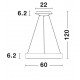 3000K Triac Dimmable Sandy White Aluminium & Acrylic LED 50 Watt 230 Volt 2864Lm 3000K IP20 D: 60 H: 120 cm Adjustable Height 