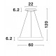 Triac Dimmable Brushed Gold Aluminium & Acrylic LED 50 Watt 230 Volt 2864Lm 3000K IP20 D: 60 H: 120 cm Adjustable Height 