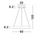 Triac Dimmable Brushed Coffee Aluminium & Acrylic LED 50 Watt 230 Volt 2864Lm 3000K IP20 D: 60 H: 120 cm Adjustable Height 