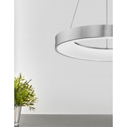 Triac Dimmable Brushed Silver Aluminium & Acrylic LED 50 Watt 230 Volt 2864Lm 3000K IP20 D: 60 H: 120 cm Adjustable Height 
