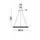Traic Dimmable Sandy Black Aluminium & Acrylic LED 29 Watt 230 Volt 1684Lm 3000K IP20 D: 60.5 H: 120 cm Adjustable height & R