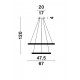 Traic Dimmable Sandy Black Aluminium & Acrylic LED 45 Watt 230 Volt 2737Lm 3000K IP20 D1: 67 D2: 47.5 H: 120 cm Adjustable heig