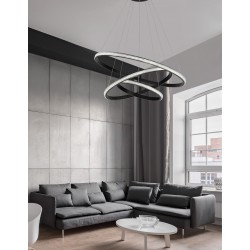 Traic Dimmable Sandy Black Aluminium & Acrylic LED 62 Watt 230 Volt 3586Lm 3000K IP20 D1: 78 D2: 60 D3: 41.5 H: 120 cm Adjusta