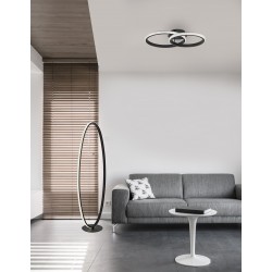 Sandy Black Aluminium & Acrylic LED 28 Watt 230 Volt 1681Lm 3000K IP20 L: 62.5 W: 41.5 H: 17 cm 