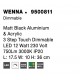 Triac Dimmable Matt Black Aluminium & Acrylic 3 Step Touch Dimmable LED 11 Watt 230 Volt 699Lm 3000K IP20 L: 17.5 W: 10 H: 36 cm