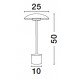 Gold Metal LED 5 Watt 230 Volt 250Lm 3000K IP20 Cable Length: 180 cm D: 25 W: 10 H: 50 cm 