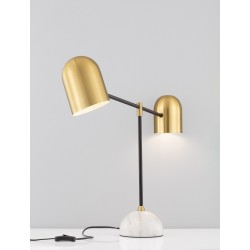 Gold & Black Metal & Marble LED E27 2x12 Watt 230 Volt IP20 Bulb Excluded Cable Length: 180 cm L: 65 W: 15 H: 55 cm Rotating & A