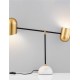 Gold & Black Metal & Marble LED E27 2x12 Watt 230 Volt IP20 Bulb Excluded Cable Length: 180 cm L: 65 W: 15 H: 55 cm Rotating & A