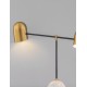 Gold & Black Metal & Marble LED E27 2x12 Watt 230 Volt IP20 Bulb Excluded Cable Length: 180 cm L: 65 W: 15 H: 55 cm Rotating & A