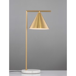 Brass Metal & White Marble Base LED E27 1x12 Watt 230 Volt IP20 Bulb Excluded Cable Length: 130 cm D: 19 W: 26 H: 60 cm 