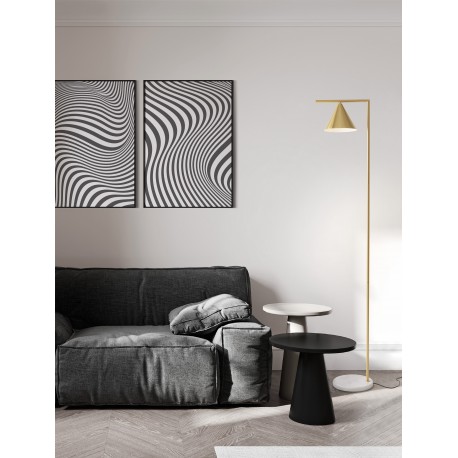Brass Metal & White Marble Base LED E27 1x12 Watt 230 Volt IP20 Bulb Excluded Cable Length: 160 cm D: 25 W: 35 H: 175 cm 