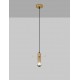Gold Metal LED E27 1x12 Watt 230 Volt IP20 Bulb Excluded D: 20 H 1: 14.5 H 2: 180 cm Adjustable height 