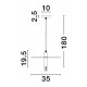 Black Metal LED E27 1x12 Watt 230 Volt IP20 Bulb Excluded D: 35 H 1: 19.5 H 2: 180 cm Adjustable height 