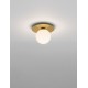 Gold Metal & Opal Glass LED G9 1x5 Watt 230 Volt IP20 Bulb Excluded D: 23 H: 18 cm