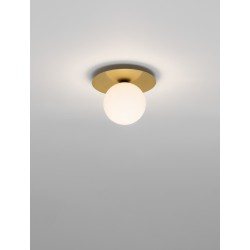Gold Metal & Opal Glass LED G9 1x5 Watt 230 Volt IP20 Bulb Excluded D: 23 H: 18 cm 