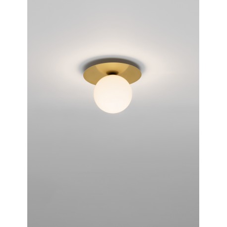 Gold Metal & Opal Glass LED G9 1x5 Watt 230 Volt IP20 Bulb Excluded D: 23 H: 18 cm 