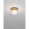 Gold Metal & Opal Glass LED G9 1x5 Watt 230 Volt IP20 Bulb Excluded D: 23 H: 18 cm