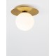 Gold Metal & Opal Glass LED G9 1x5 Watt 230 Volt IP20 Bulb Excluded D: 23 H: 18 cm 