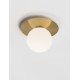 Gold Metal & Opal Glass LED G9 1x5 Watt 230 Volt IP20 Bulb Excluded D: 23 H: 18 cm 