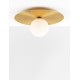 Gold Metal & Opal Glass LED E27 1x12 Watt 230 Volt IP20 Bulb Excluded D: 40 H: 18 cm