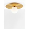 Gold Metal & Opal Glass LED E27 1x12 Watt 230 Volt IP20 Bulb Excluded D: 40 H: 18 cm